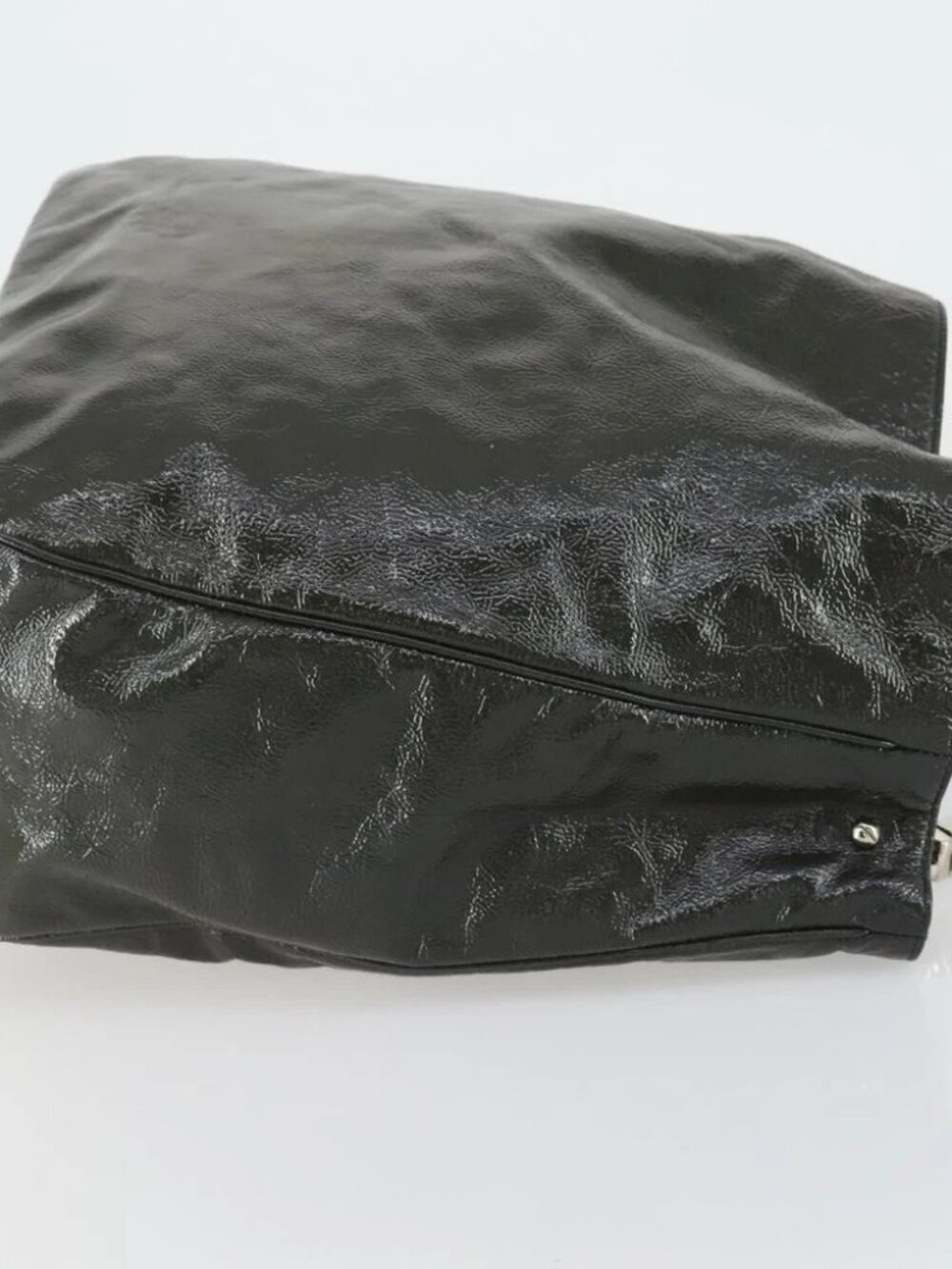 SAINT LAURENT Shoulder Bag Enamel Khaki Silver Auth - Picture 5 of 16